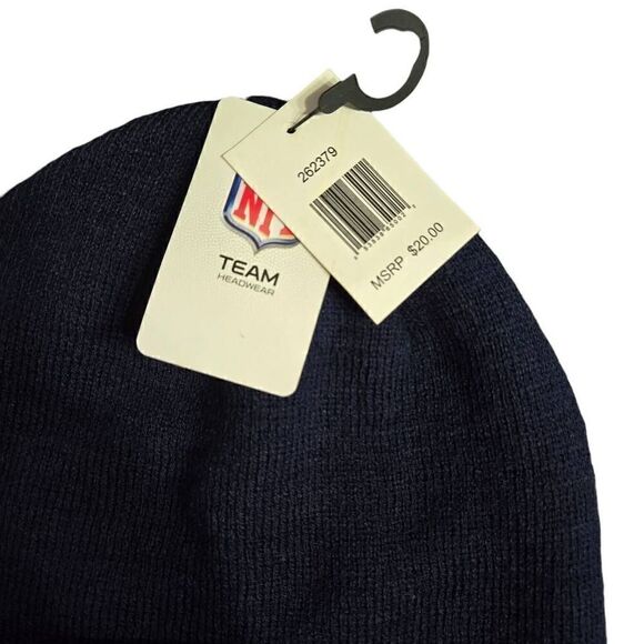 NFL New England Patriots Knit Beanie Cap Football Cuffed NWT - Picture 3 of 5